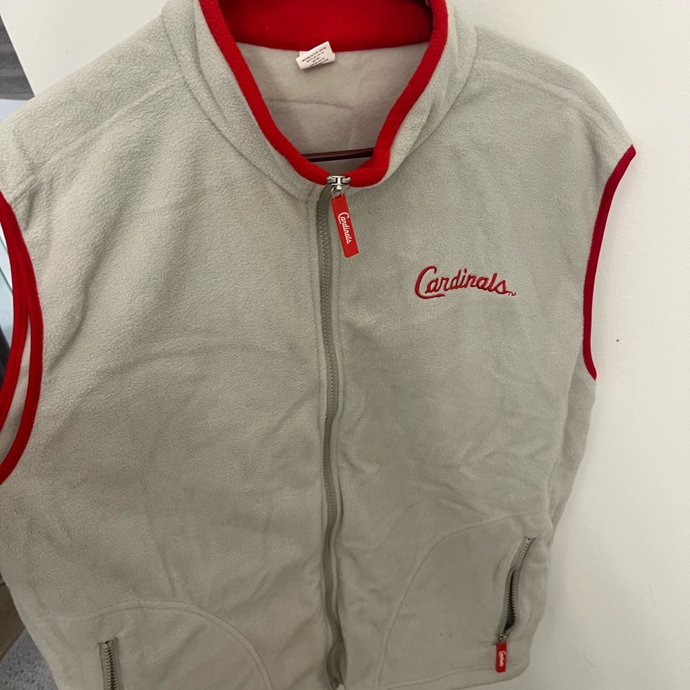 St. Louis Cardinals Red and Gray Fleece Vest